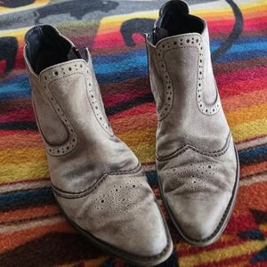 Paul Green Taupe Suede Brogue Boots